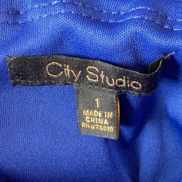 CITY STUDIO Macy's Blue Velvet Print Dress NWT - Picture 8 of 8